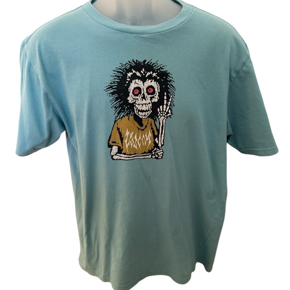 VOLCOM Skate Skeleton Peace Tee Shirt Men M Medium